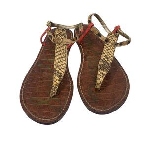 Sam Edelman Snakeskin Thong Leather Sandals Size 7.5